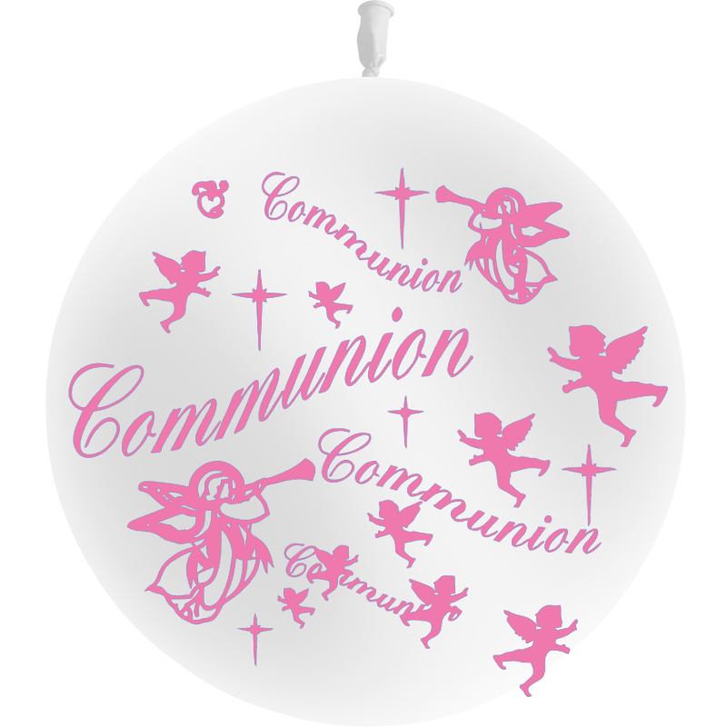 1 Ballon Latex Communion Fille Blanc - PMS