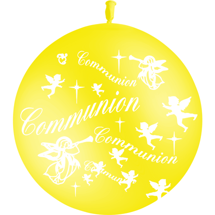1 Ballon Latex Communion Jaune - PMS