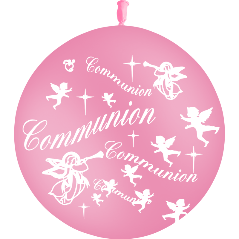 1 Ballon Latex Communion Rose - PMS