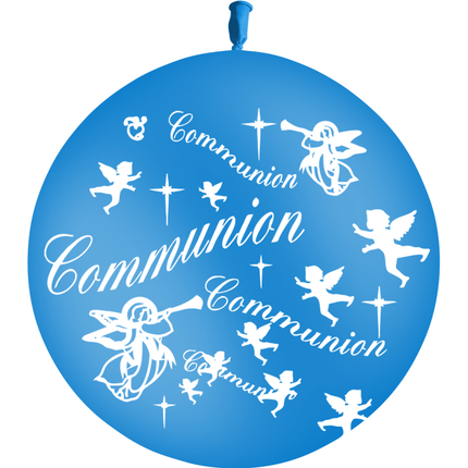 1 Ballon Latex Communion Bleu Roi - PMS