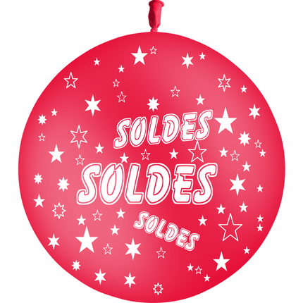 1 Ballon Latex Soldes Rouge - PMS