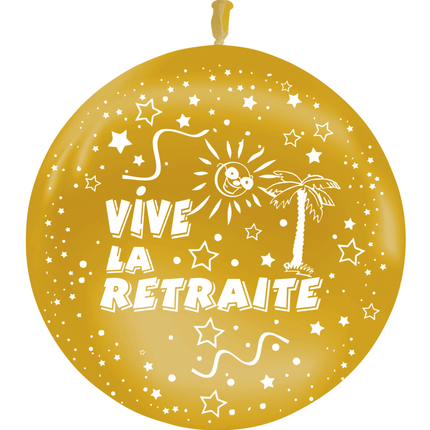 1 Ballon Latex Retraite Métal Or - PMS