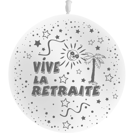 1 Ballon Latex Retraite Blanc - PMS