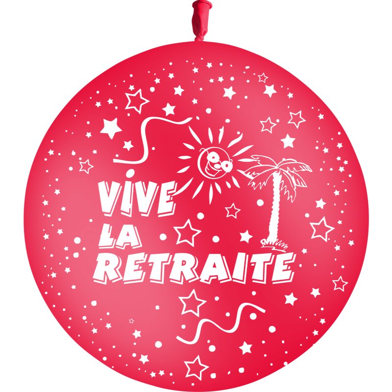 1 Ballon Latex Retraite Rouge - PMS