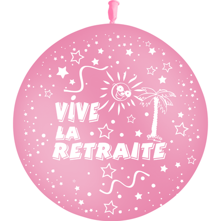 1 Ballon Latex Retraite Rose - PMS