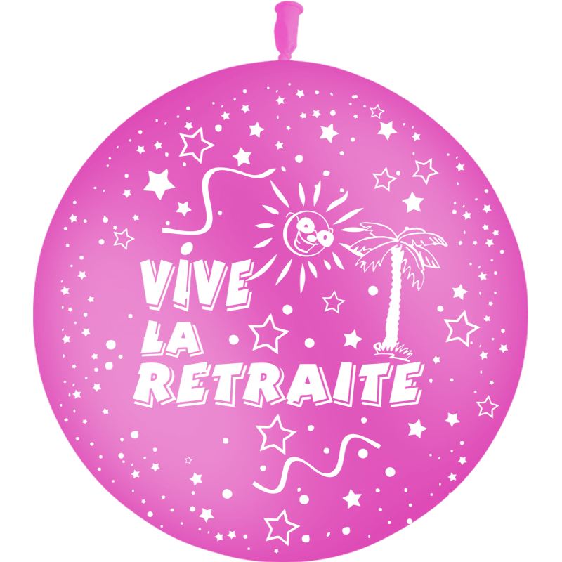 1 Ballon Latex Retraite Fuschia - PMS