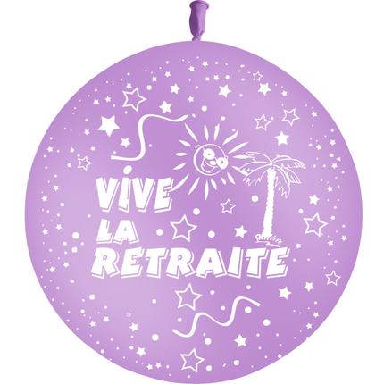 1 Ballon Latex Retraite Lavande - PMS