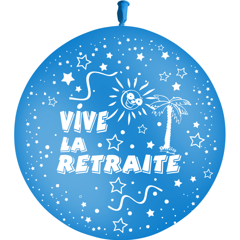 1 Ballon Latex Retraite Bleu Roi - PMS