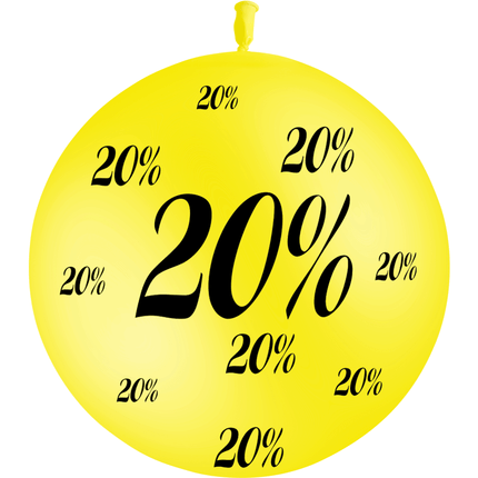 1 Ballon Latex 3' Remise 20% Jaune - PMS