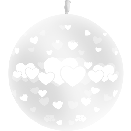 Ballon Latex 3' Coeurs Cristal Transparent - PMS