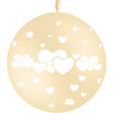 Ballon Latex 3' Coeurs Ivoire - PMS