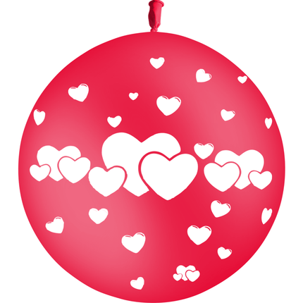 Ballon Latex 3' Coeurs Rouge - PMS