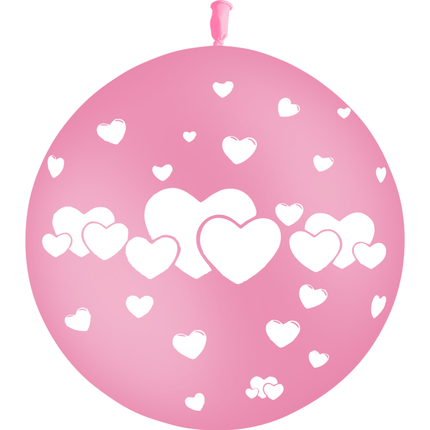 Ballon Latex 3' Coeurs Rose - PMS