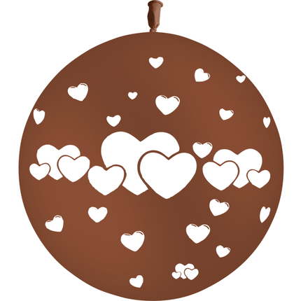 Ballon Latex 3' Coeurs Chocolat - PMS