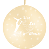 1 Ballon Latex 3' Vive les Mariés Couple Ivoire - PMS