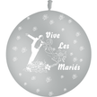 1 Ballon Latex 3' Vive les Mariés Couple Gris - PMS