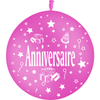 1 Ballon Latex 3' Anniversaire Cadeaux Fuchsia - PMS