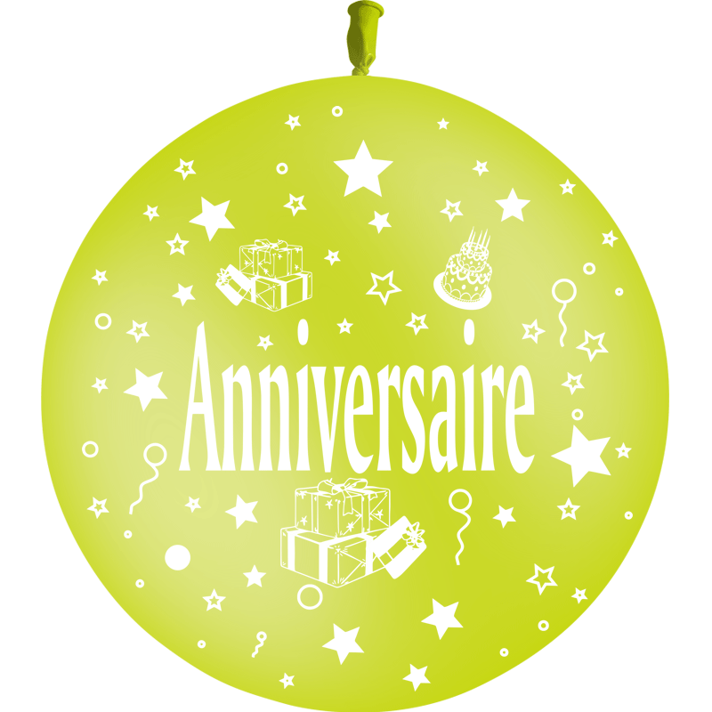 1 Ballon Latex 3' Anniversaire Cadeaux Limette - PMS