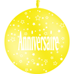 1 Ballon Latex 3' Anniversaire Seul Jaune Citron - PMS