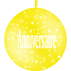 1 Ballon Latex 3' Anniversaire Seul Jaune Citron - PMS