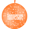 1 Ballon Latex 3' Anniversaire Seul Orange - PMS