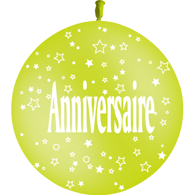 1 Ballon Latex 3' Anniversaire Seul Limette - PMS