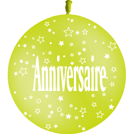 1 Ballon Latex 3' Anniversaire Seul Limette - PMS