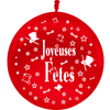 1 Ballon Latex HG3' Joyeuses Fêtes Métal Rouge - PMS