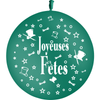 1 Ballon Latex HG3' Joyeuses Fêtes Vert Forêt - PMS