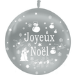 1 Ballon Latex HG3' Joyeux Noël Métal Argent - PMS