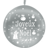 1 Ballon Latex HG3' Joyeux Noël Métal Argent - PMS