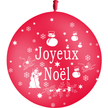 1 Ballon Latex HG3' Joyeux Noël Rouge - PMS