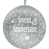 1 Ballon Latex 3' Joyeux Anniversaire Métal Argent - PMS