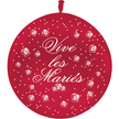 1 Ballon Latex 3' Vive les Mariés Fleurs Cristal Bordeaux - PMS