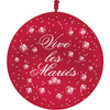 1 Ballon Latex 3' Vive les Mariés Fleurs Cristal Bordeaux - PMS