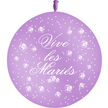 1 Ballon Latex 3' Vive les Mariés Fleurs Lavande - PMS