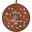 1 Ballon Latex 3' Vive les Mariés Fleurs Chocolat - PMS