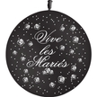 1 Ballon Latex 3' Vive les Mariés Fleurs Noir - PMS