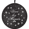 1 Ballon Latex 3' Vive les Mariés Fleurs Noir - PMS