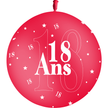 1 Ballon Latex 3' 18 Ans Rouge - PMS