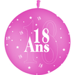 1 Ballon Latex 3' 18 Ans Fuchsia - PMS