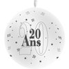 Ballon Latex 3' 20 Ans Blanc - PMS