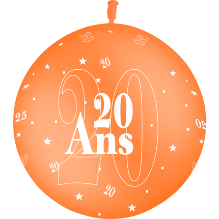 1 Ballon Latex 20 Ans Orange - PMS