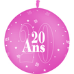 1 Ballon Latex 3' 20 Ans Fuchsia - PMS