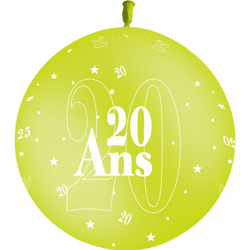 1 Ballon Latex 3' 20 Ans Limette - PMS