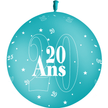 1 Ballon Latex 3' 20 Ans Turquoise - PMS