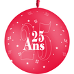 1 Ballon Latex 3' 25 Ans Rouge - PMS