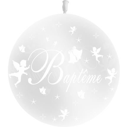 1 Ballon Latex Baptême Cristal Transparent - PMS
