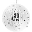 1 Ballon Latex 3' 30 Ans Blanc - PMS