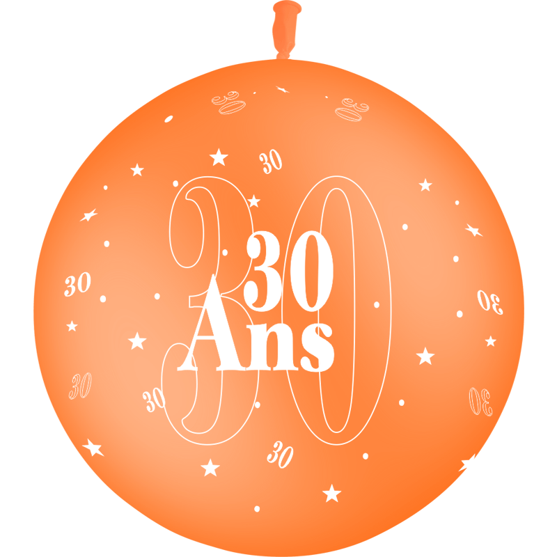 1 Ballon Latex 3' 30 Ans Orange - PMS